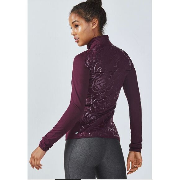 Fabletics JoJo Floral Burgundy Athletic Jacket L - Picture 2 of 7